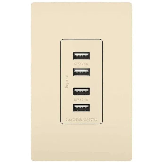 Legrand Radiant - radiant® Quad USB Charger - TM8USB4LACC6 | Montreal Lighting & Hardware