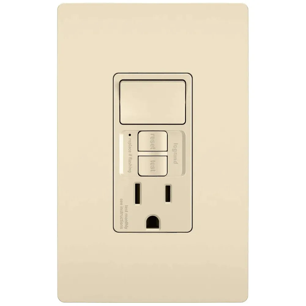 Legrand Radiant - radiant® Single Pole Switch with Tamper Resistant Self Test GFCI Outlet - 1597SWTTRLACCD4 | Montreal Lighting & Hardware