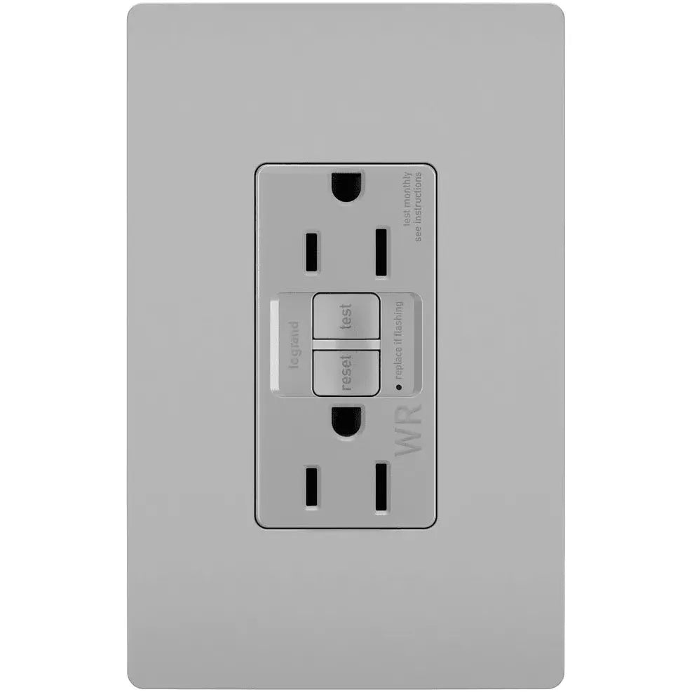 Legrand Radiant - radiant® Spec Grade 15A Weather Resistant Self Test GFCI Receptacle - 1597TRWRGRY | Montreal Lighting & Hardware