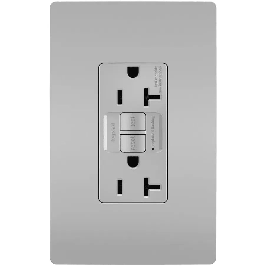 Legrand Radiant - radiant® Spec Grade 20A Tamper Resistant Self Test GFCI Receptacle - 2097TRGRY | Montreal Lighting & Hardware