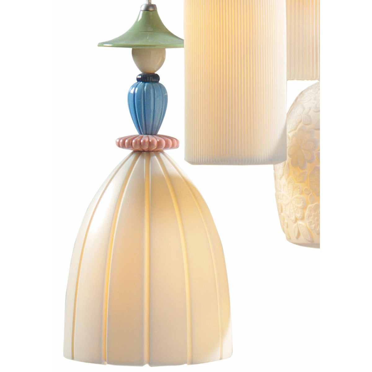 Lladro - Mademoiselle 4 Lights Walking on The Beach Ceiling Lamp - 01023555 | Montreal Lighting & Hardware