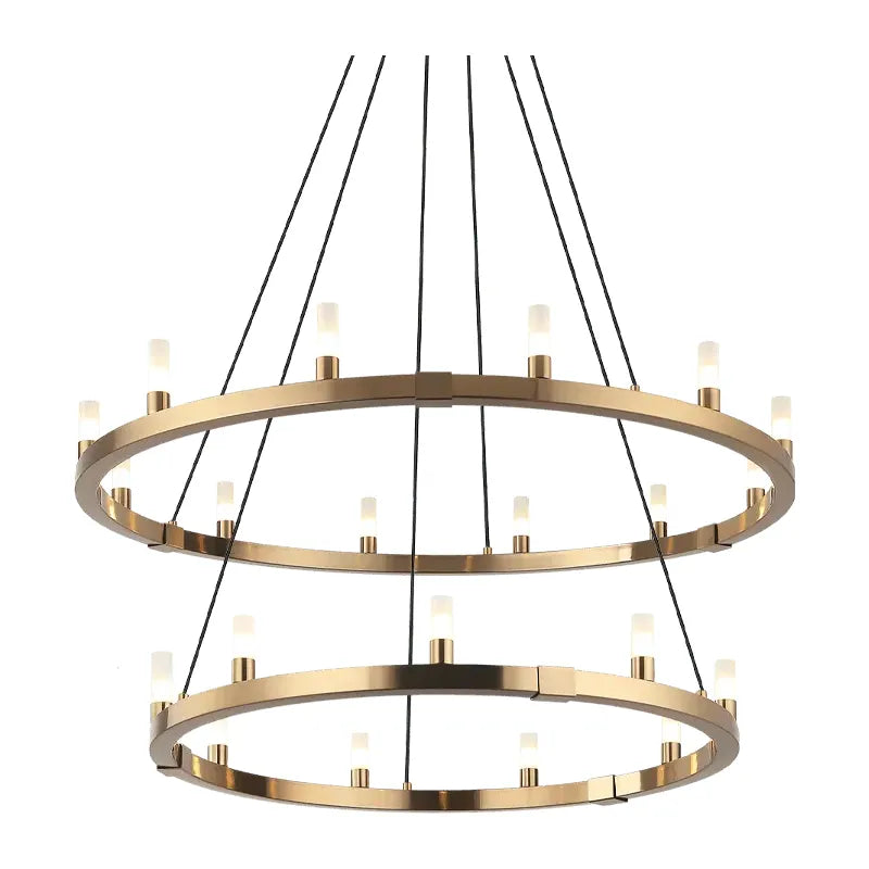 Matteo Lighting - Cascadian Circular Double Chandelier - C75221AG | Montreal Lighting & Hardware