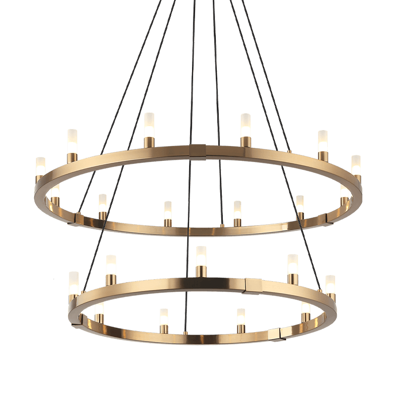 Matteo Lighting - Cascadian Circular Double Chandelier - C75221AG | Montreal Lighting & Hardware