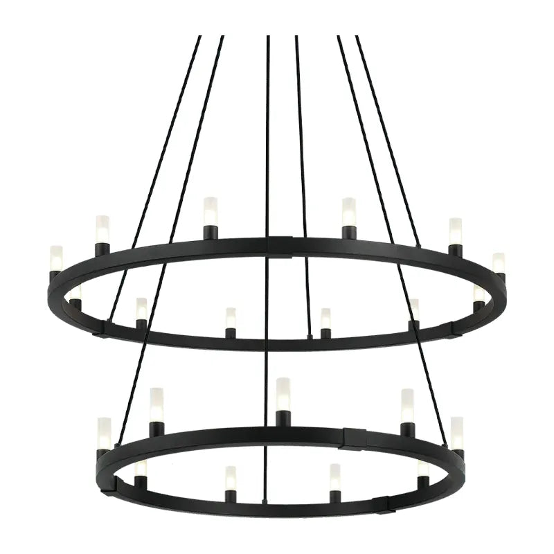 Matteo Lighting - Cascadian Circular Double Chandelier - C75221AG | Montreal Lighting & Hardware