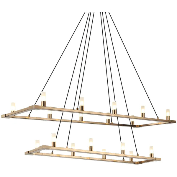 Cascadian Rectangular Double Chandelier