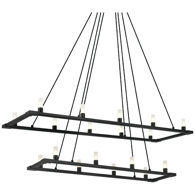 Matteo Lighting - Cascadian Rectangular Double Chandelier - C75218MB | Montreal Lighting & Hardware