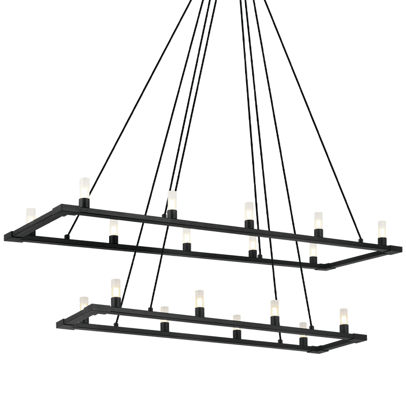 Matteo Lighting - Cascadian Rectangular Double Chandelier - C75218MB | Montreal Lighting & Hardware