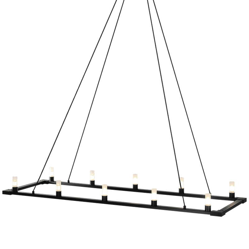 Matteo Lighting - Cascadian Rectangular Single Chandelier - C75210MB | Montreal Lighting & Hardware