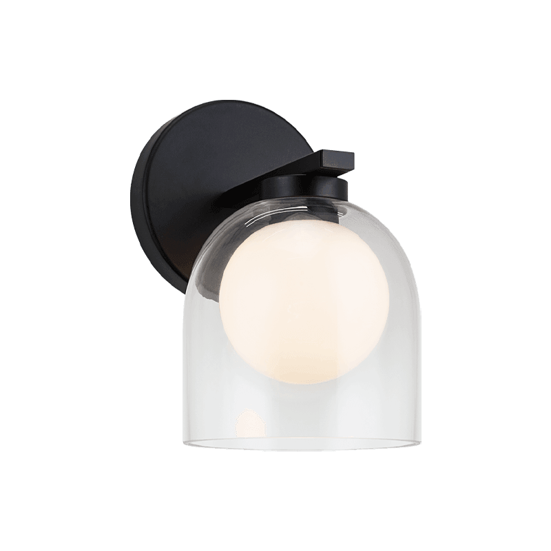 Matteo Lighting - Derbishone Single Wall Sconce - W60701BKCL | Montreal Lighting & Hardware