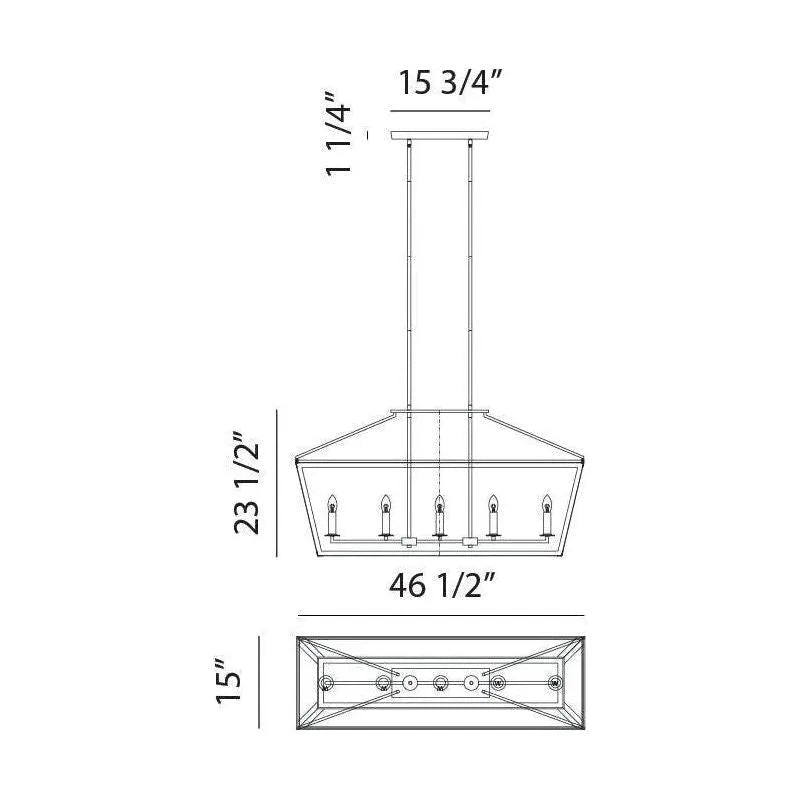 Matteo Lighting - Mavonshire Linear Suspension - C67005BKAG | Montreal Lighting & Hardware
