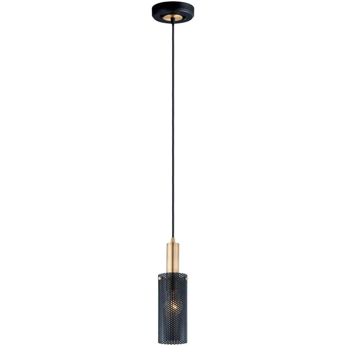 Maxim Lighting - Perf Mini Pendant - 10081BKSBR | Montreal Lighting & Hardware