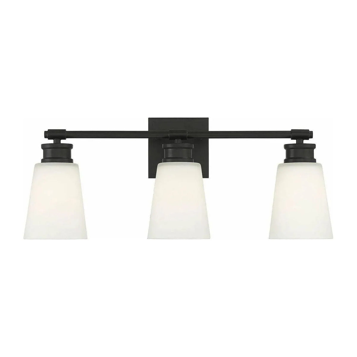 Meridian Lite Trends - Meridian Three Light Bathroom Vanity Light - M80055MBK | Montreal Lighting & Hardware