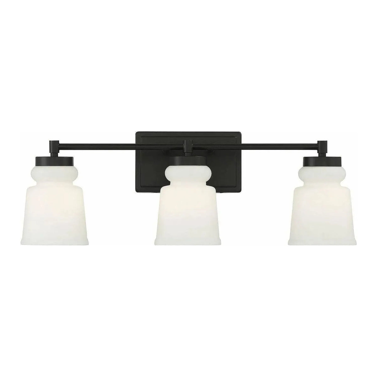 Meridian Lite Trends - Meridian Three Light Bathroom Vanity Light - M80058MBK | Montreal Lighting & Hardware