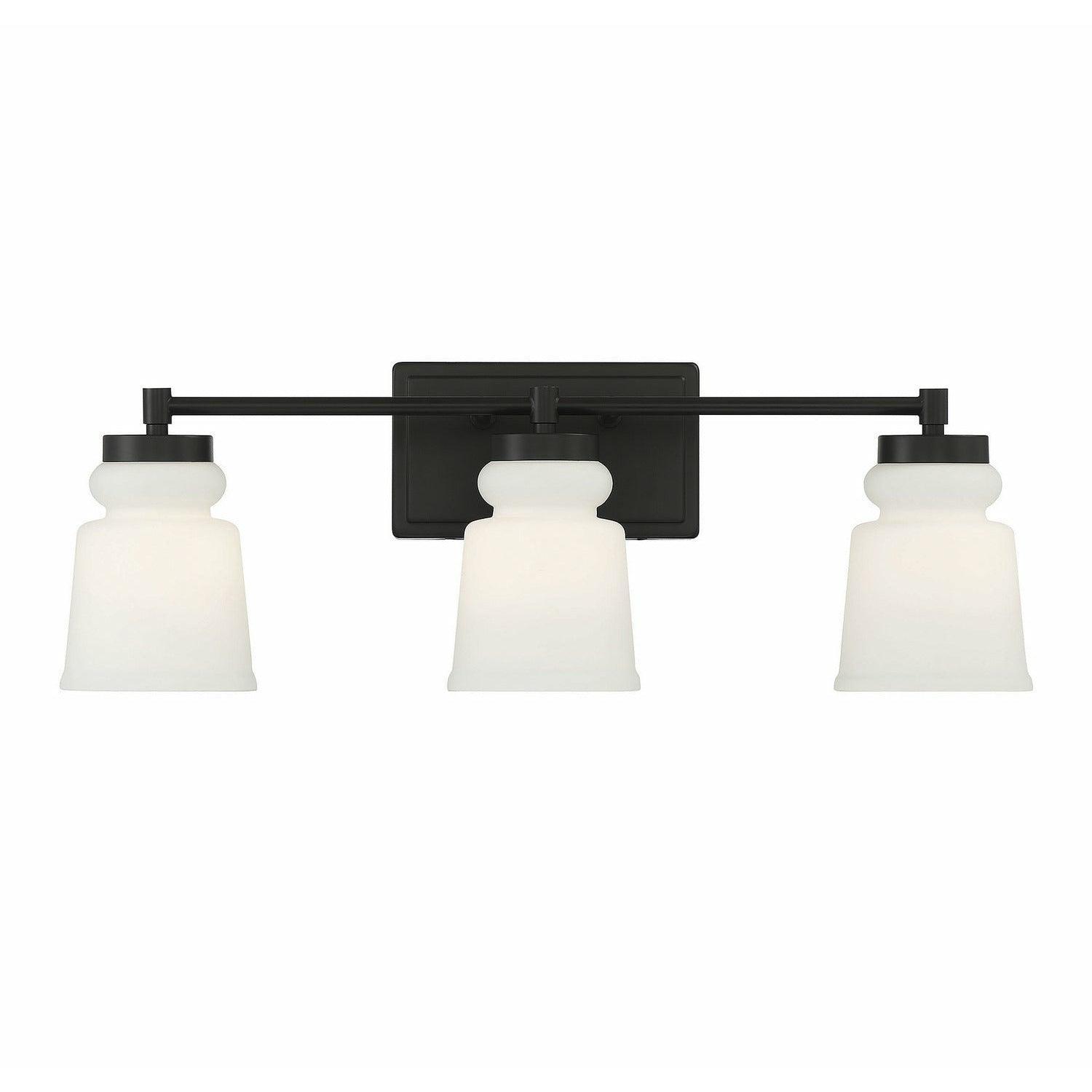 Meridian Lite Trends - Meridian Three Light Bathroom Vanity Light - M80058MBK | Montreal Lighting & Hardware