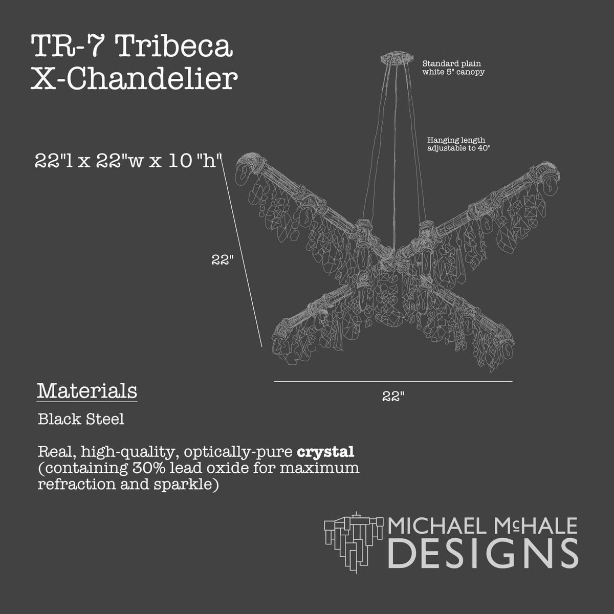 Michael Mchale Designs - Tribeca X-Chandelier - TR-7 | Montreal Lighting & Hardware