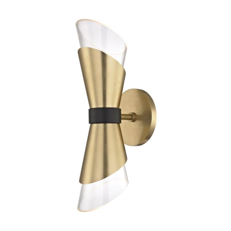 Mitzi - Angie LED Wall Sconce - H130101-AGB/BK | Montreal Lighting & Hardware
