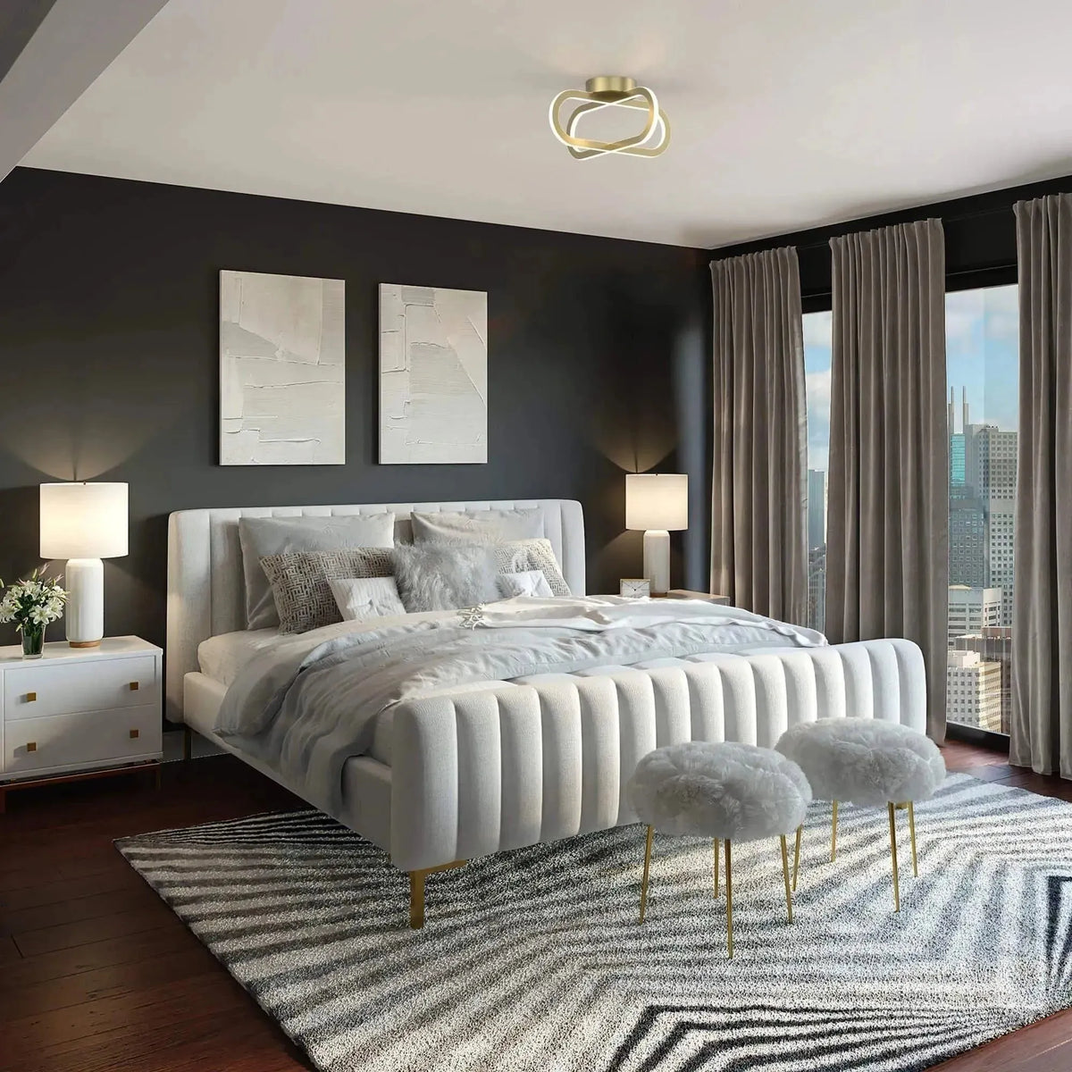 Montreal Lighting & Hardware - FDB LED Ring Flush Mount by DALS | QUICK SHIP - FDB-CC-BB-OS | Montreal Lighting & Hardware