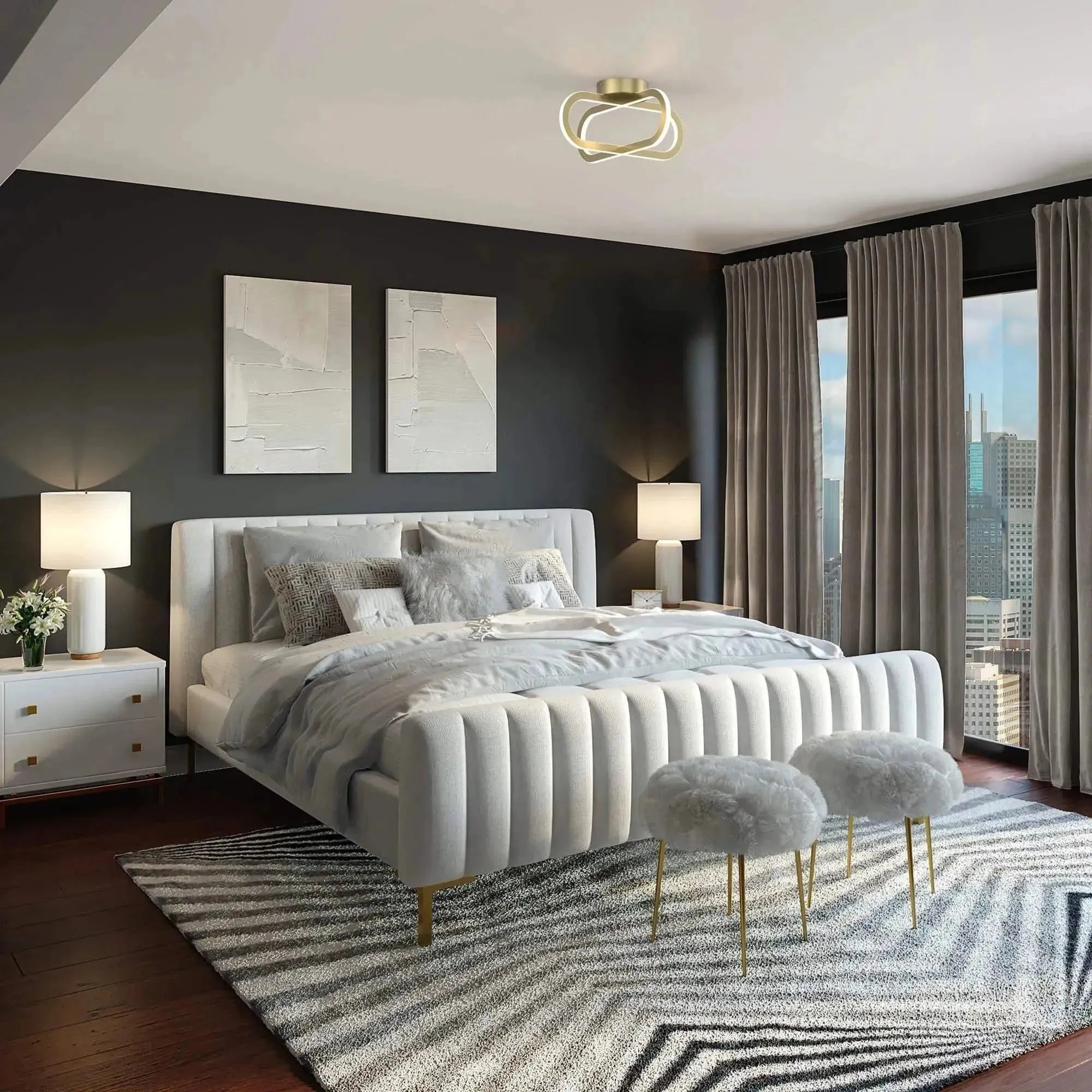 Montreal Lighting & Hardware - FDB LED Ring Flush Mount by DALS | QUICK SHIP - FDB-CC-BB-OS | Montreal Lighting & Hardware