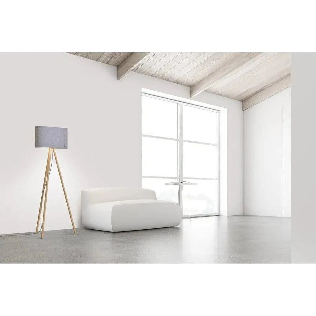 Pablo Designs - Belmont LED Floor Lamp - BELM FLR GPT/OAK | Montreal Lighting & Hardware