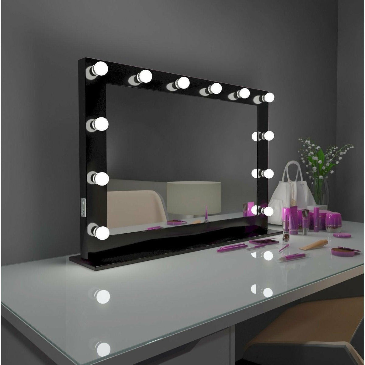 Paris Mirror - Hollywood Marilyn LED Mirror - HMARI20263000-BLK | Montreal Lighting & Hardware