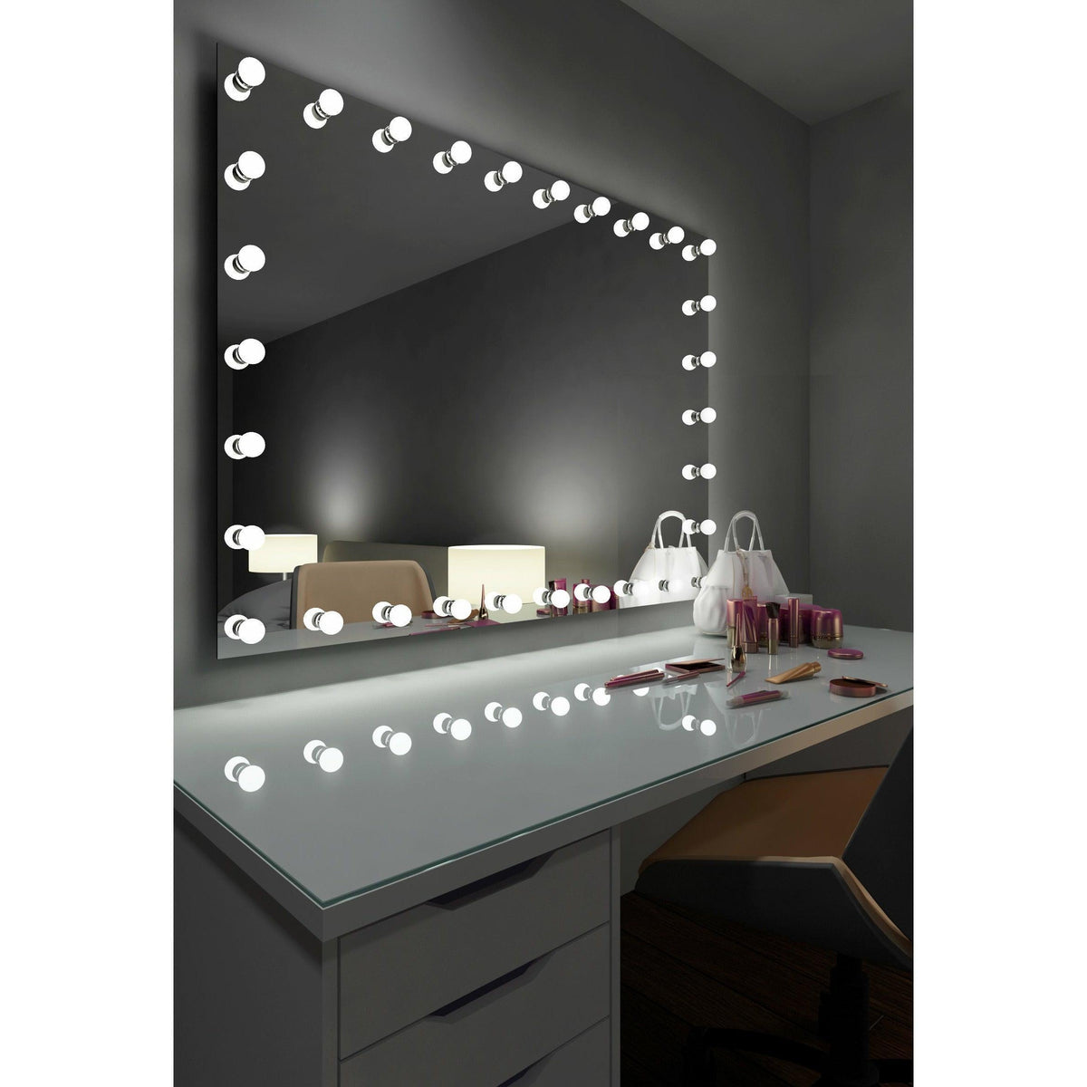 Paris Mirror - Hollywood Princess LED Mirror - HPRIN32243000-WHT | Montreal Lighting & Hardware