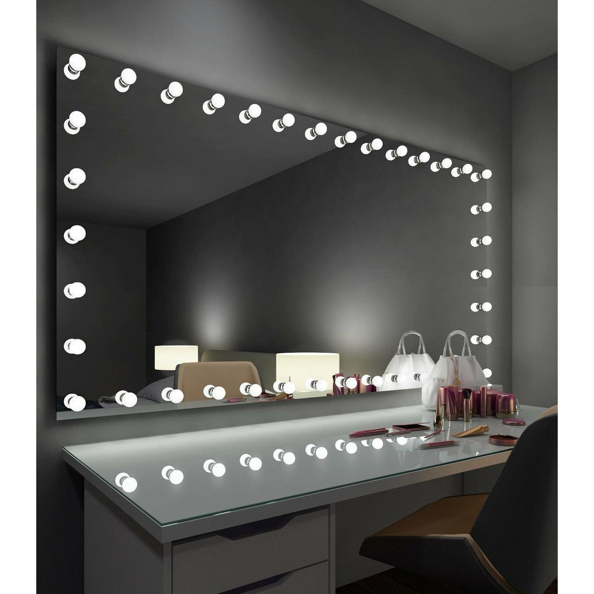 Paris Mirror - Hollywood Princess LED Mirror - HPRIN32243000-WHT | Montreal Lighting & Hardware