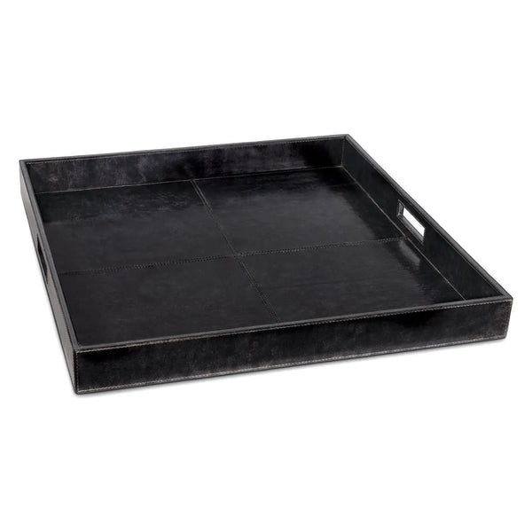 Plateau carré en cuir Derby