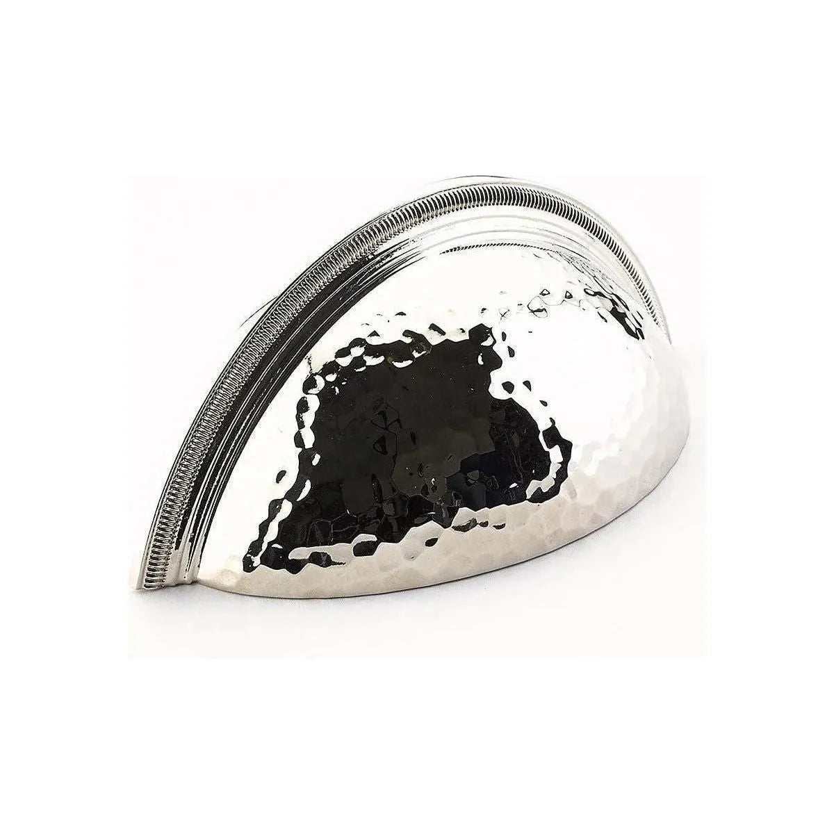 Schaub - Atherton Knurled Edge Hammered Cup Pull - 574-PN | Montreal Lighting & Hardware