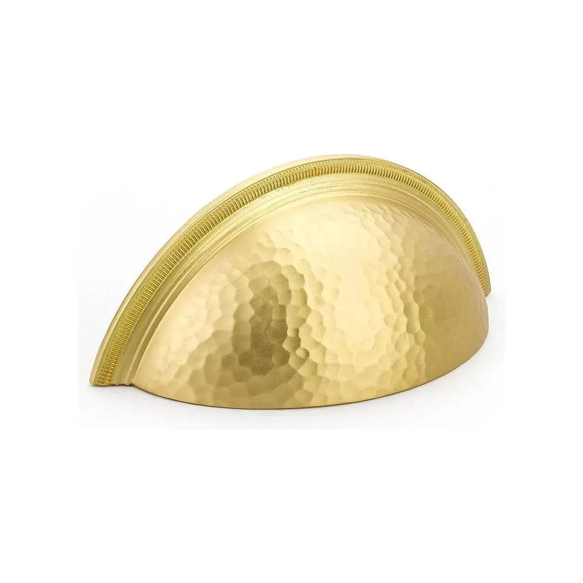 Schaub - Atherton Knurled Edge Hammered Cup Pull - 574-SB | Montreal Lighting & Hardware