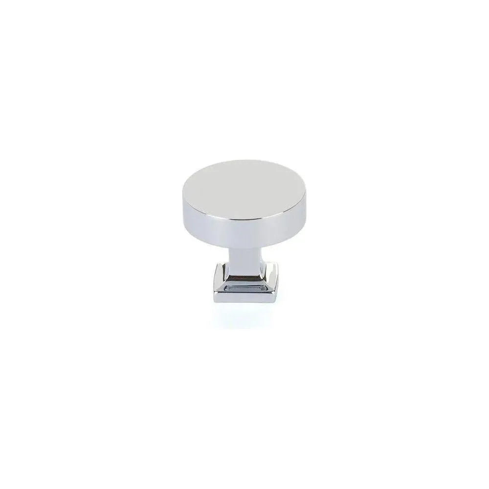 Schaub - Haniburton Round Knob with Square Base - 469-26 | Montreal Lighting & Hardware