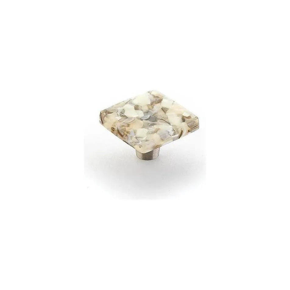 Schaub - Ice Square Knob - 34-SBP | Montreal Lighting & Hardware