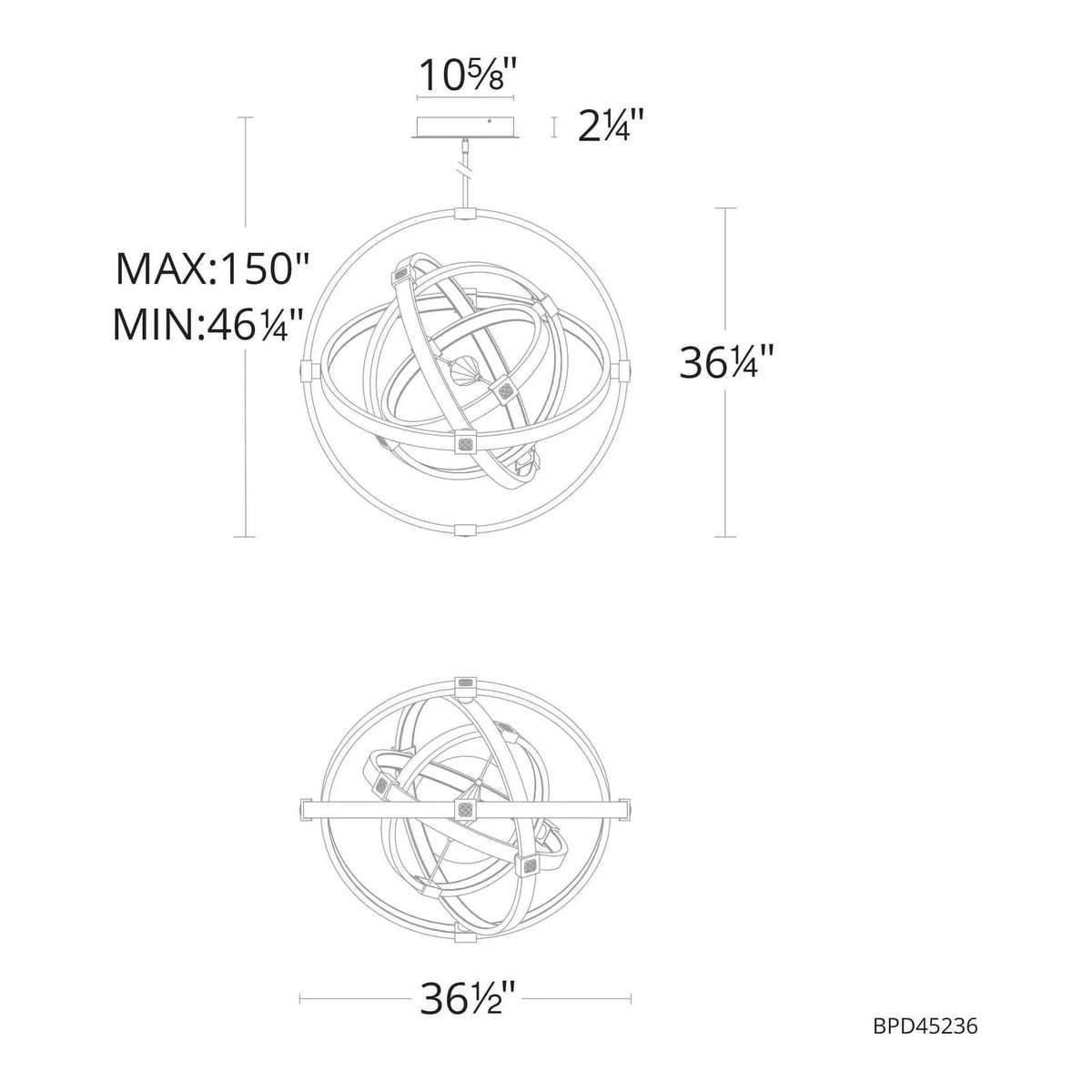 Schonbek Beyond - Atomic LED Pendant - BPD45236-BK/AB | Montreal Lighting & Hardware
