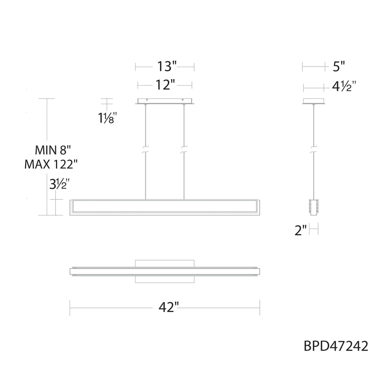 Schonbek Beyond - Mystique LED Linear Pendant - BPD47242-BK | Montreal Lighting & Hardware