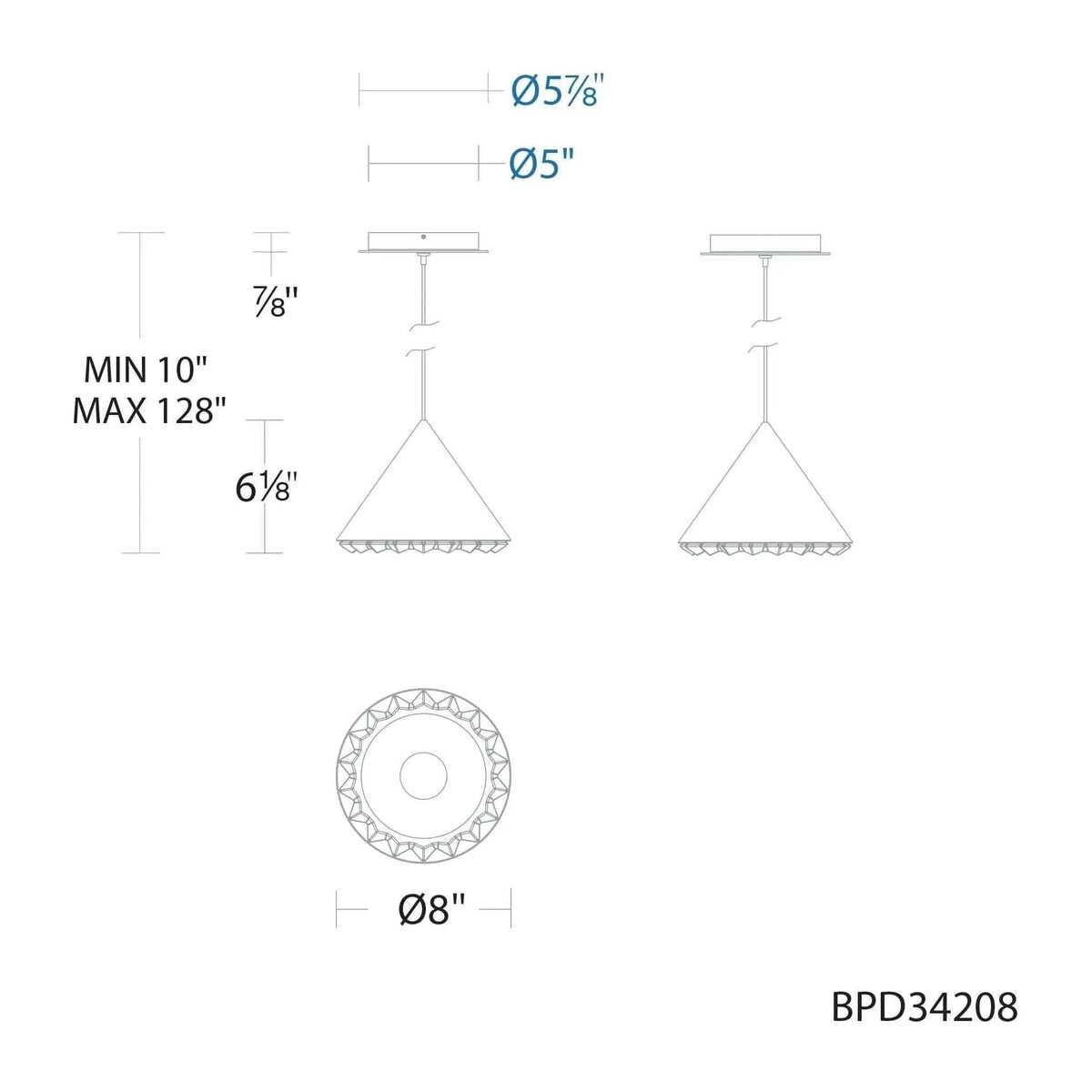Schonbek Beyond - Primrose LED Mini Pendant - BPD34208-BK | Montreal Lighting & Hardware