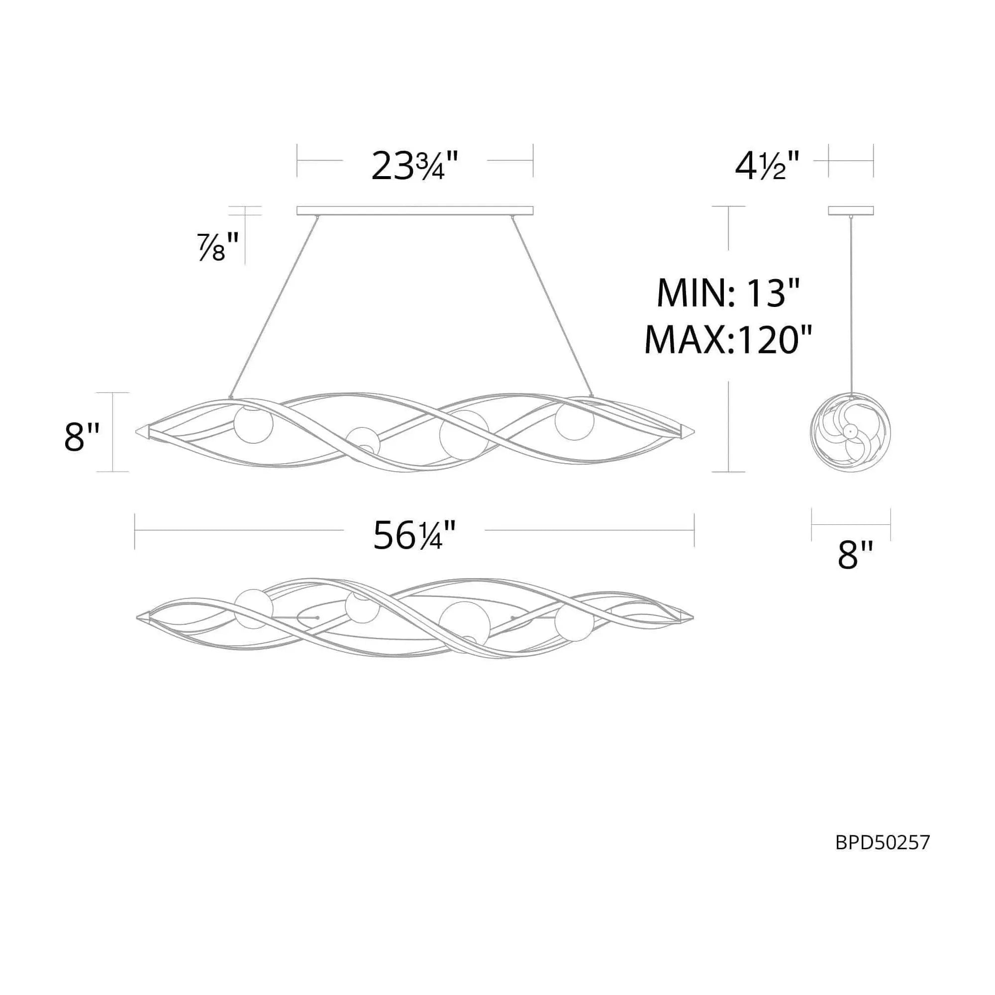 Schonbek Beyond - Slipstream LED Linear Pendant - BPD50257-BK | Montreal Lighting & Hardware