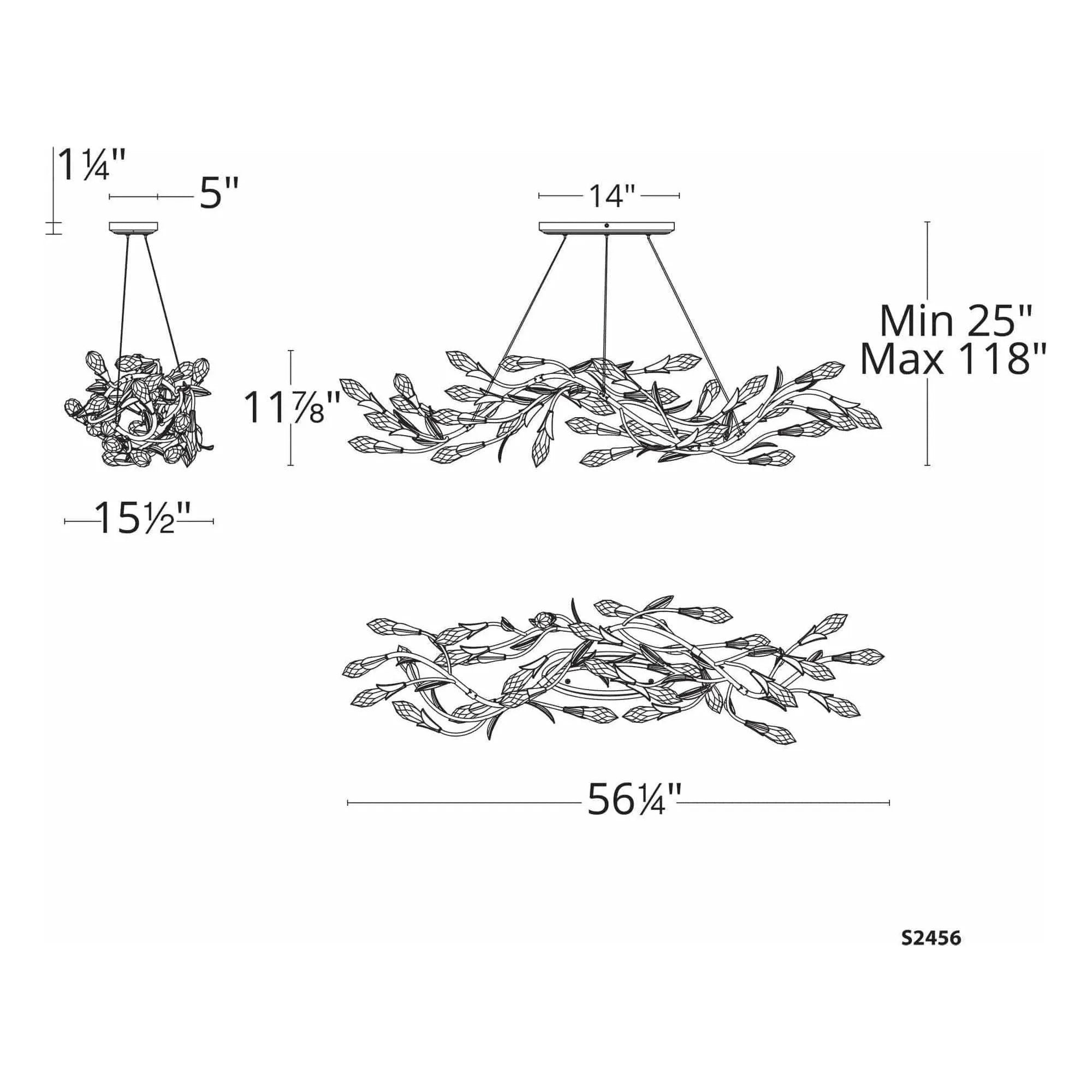 Schonbek Signature - Secret Garden Linear Pendant - S2456-47OH | Montreal Lighting & Hardware