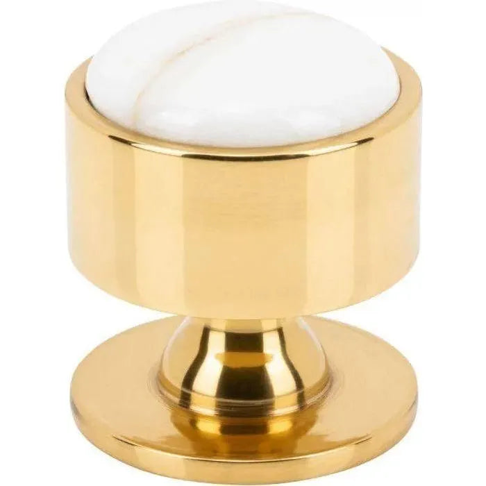 Vesta Fine Hardware - Firesky Calacatta Gold Knob - V7556PB | Montreal Lighting & Hardware