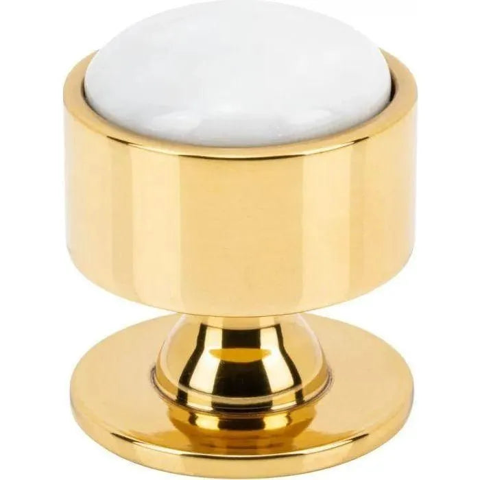 Vesta Fine Hardware - Firesky Carrara White Knob - V7553PB | Montreal Lighting & Hardware