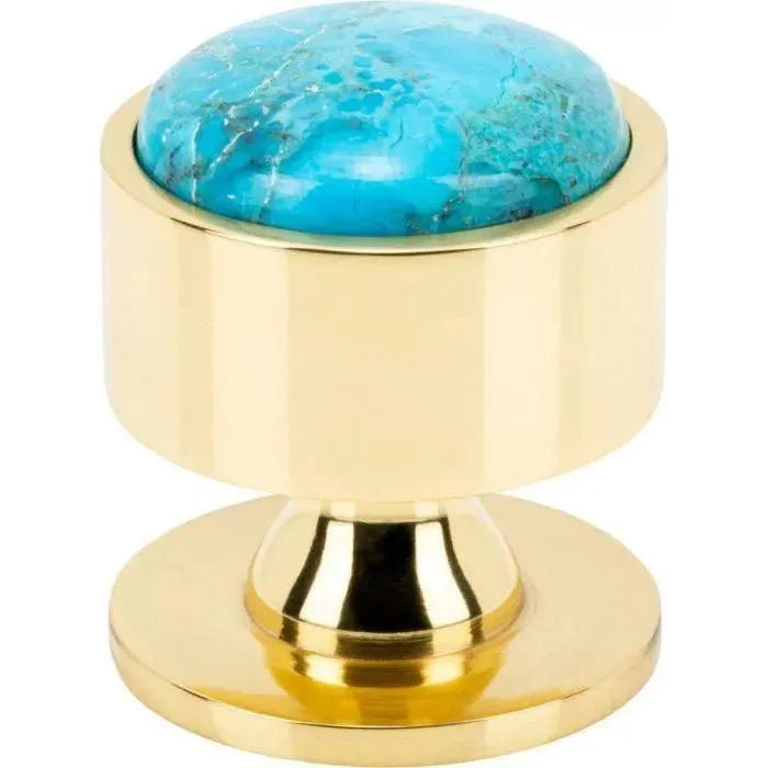 Vesta Fine Hardware - Firesky Mohave Turquoise Knob - V7554PB | Montreal Lighting & Hardware